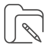 Folder with a pencil